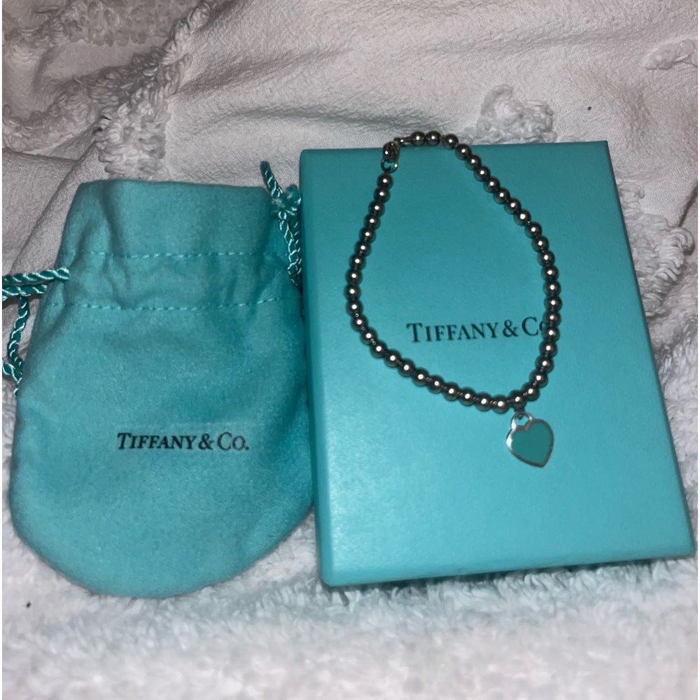 Tiffany Blue Heart Tag Bead Bracelet
in Silver, 4 mm